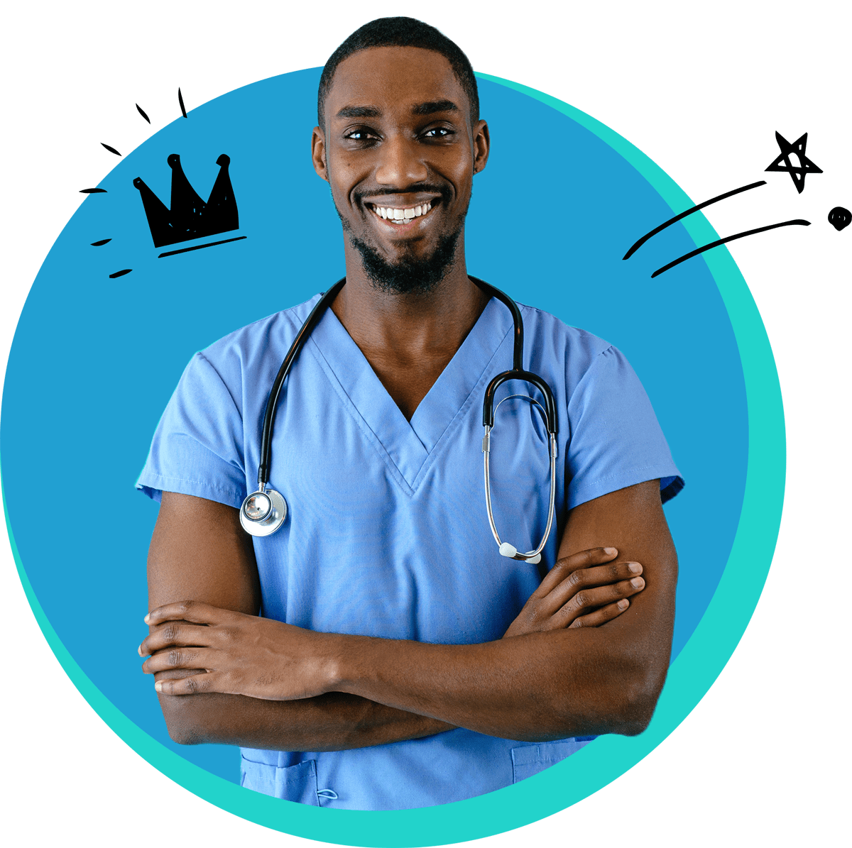 Medical professional in scrubs, nuclear medicine technologist, medical Jobs Canada